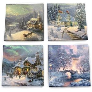 Thomas Kinkade Christmas coasters